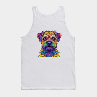 Cute Border Terrier Puppy Dog Artwork Tank Top